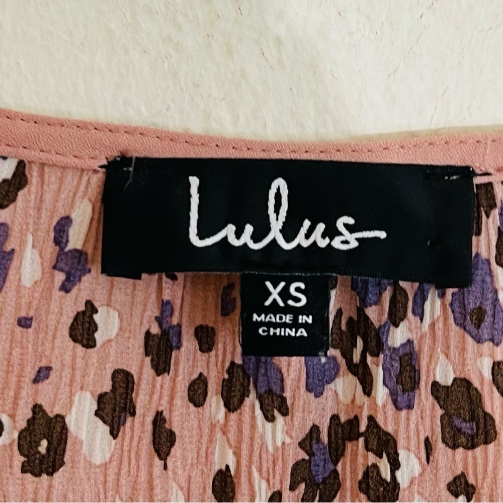 Lulus Parkside Mauve Multi-Print Mini Dress Women Size XS Pink/Purple - Picture 5 of 12
